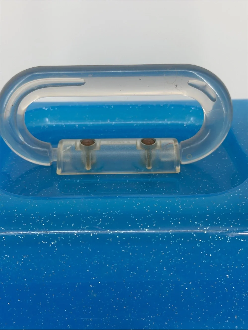 Caboodles Liquid Metallic 2622 Blue GLITTER Makeup Case Organizer Butterfly